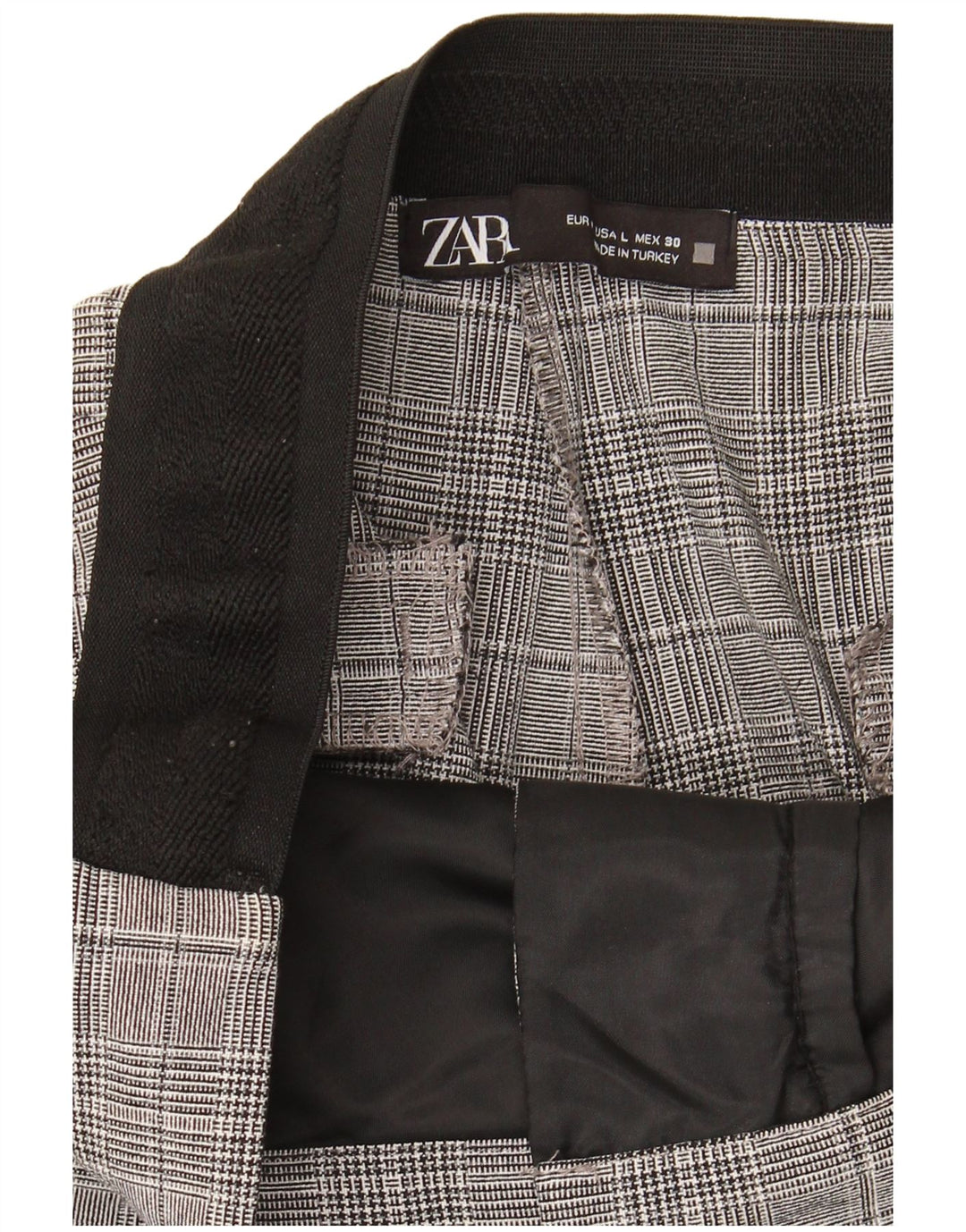 Pantaloni corti da donna Zara grandi W30 L25 a quadri grigi