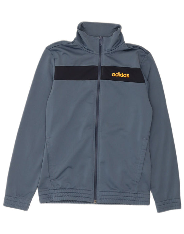 Giacca da tuta da ragazzo Adidas 12-13 anni in poliestere color block grigio