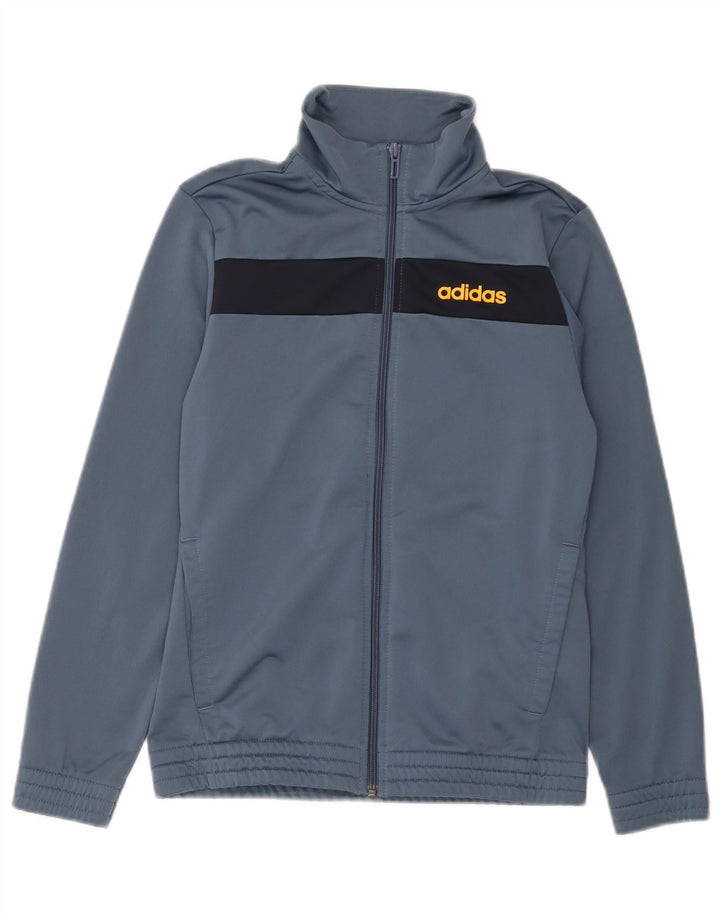 Giacca da tuta da ragazzo Adidas 12-13 anni in poliestere color block grigio