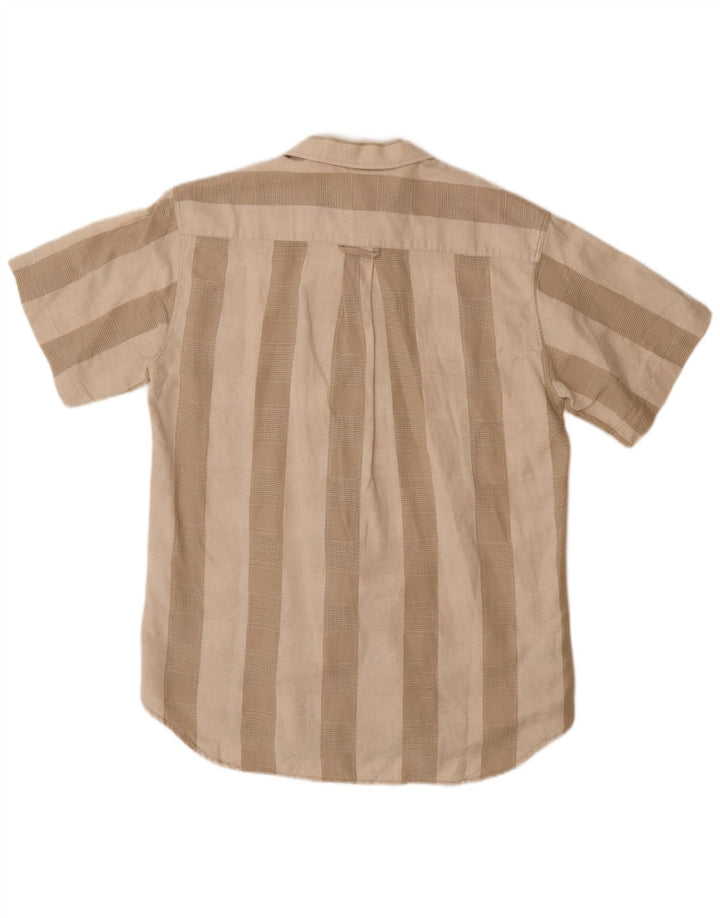 Camicia a maniche corte da uomo WALBUSCH taglia 39/40 Lino a righe beige medio