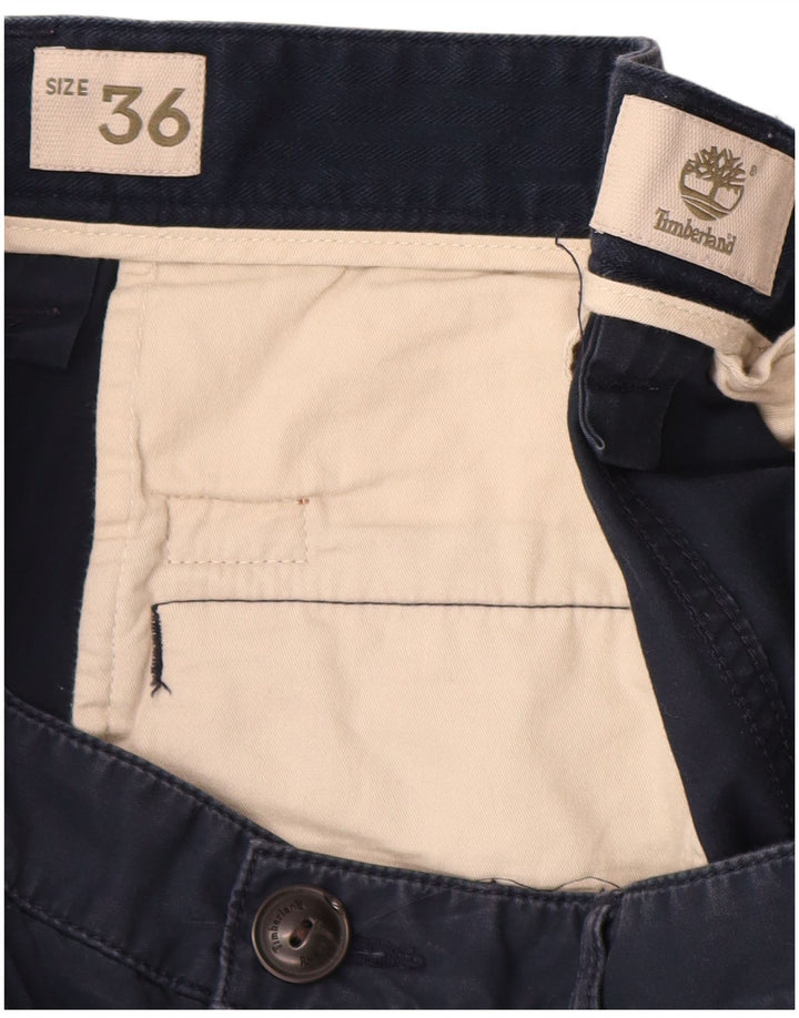 Pantaloni chino dritti da uomo TIMBERLAND W36 L30 cotone blu navy