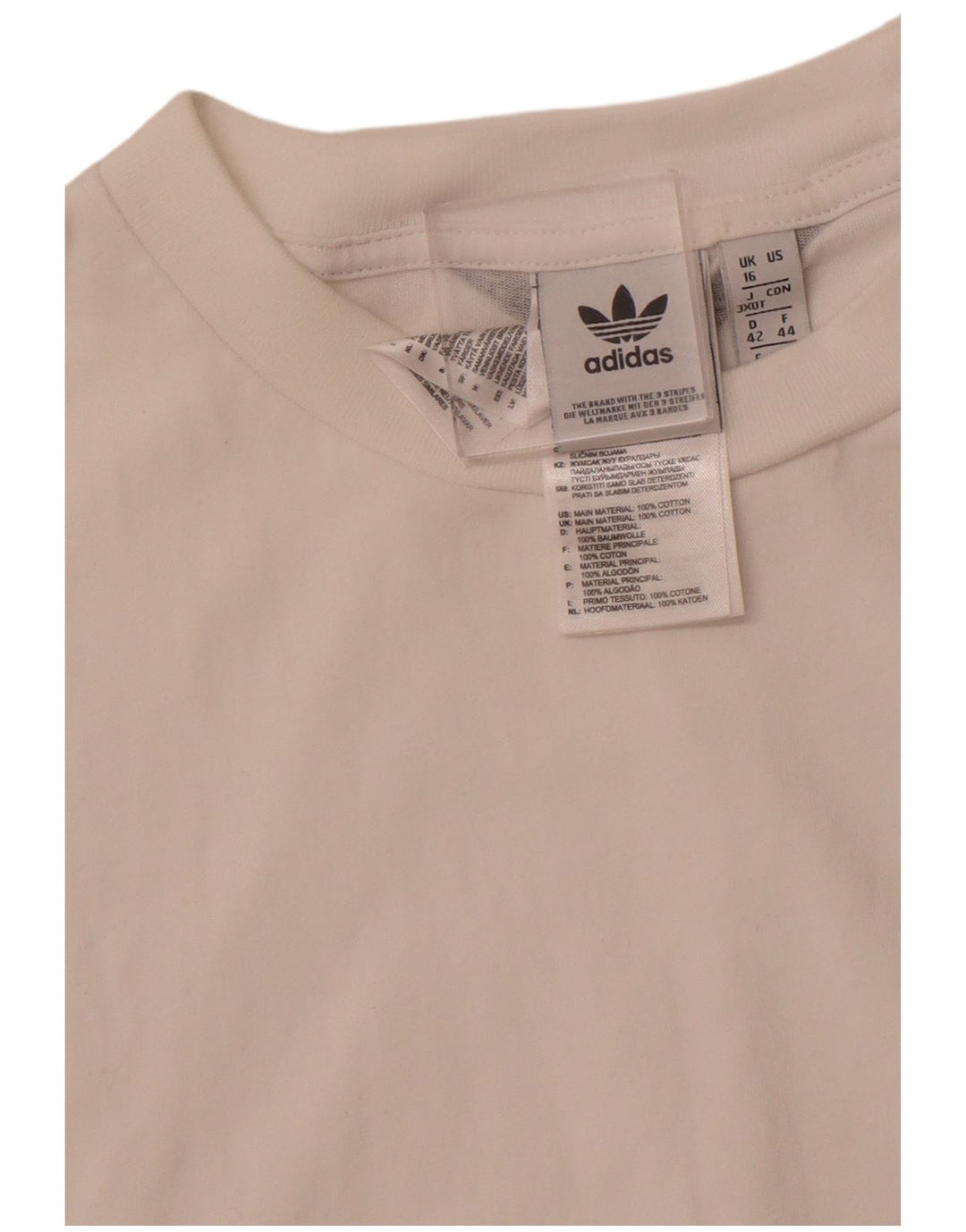 Abito t-shirt senza maniche da donna ADIDAS UK 16 grande cotone bianco