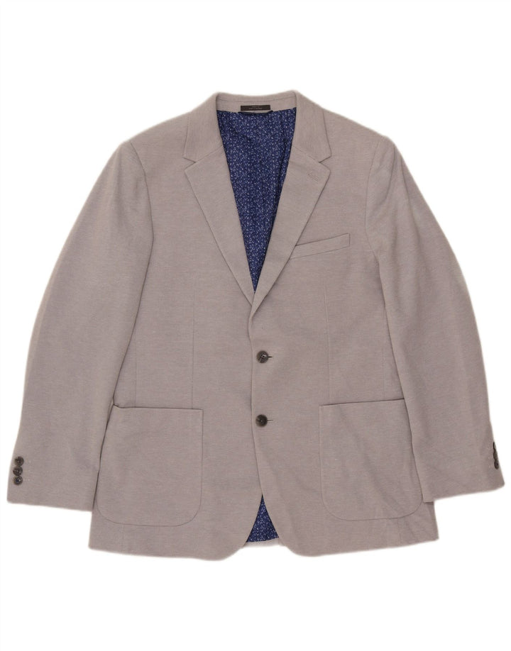 Giacca blazer slim a 2 bottoni Marks & Spencer da uomo UK 40 grande poliestere grigio