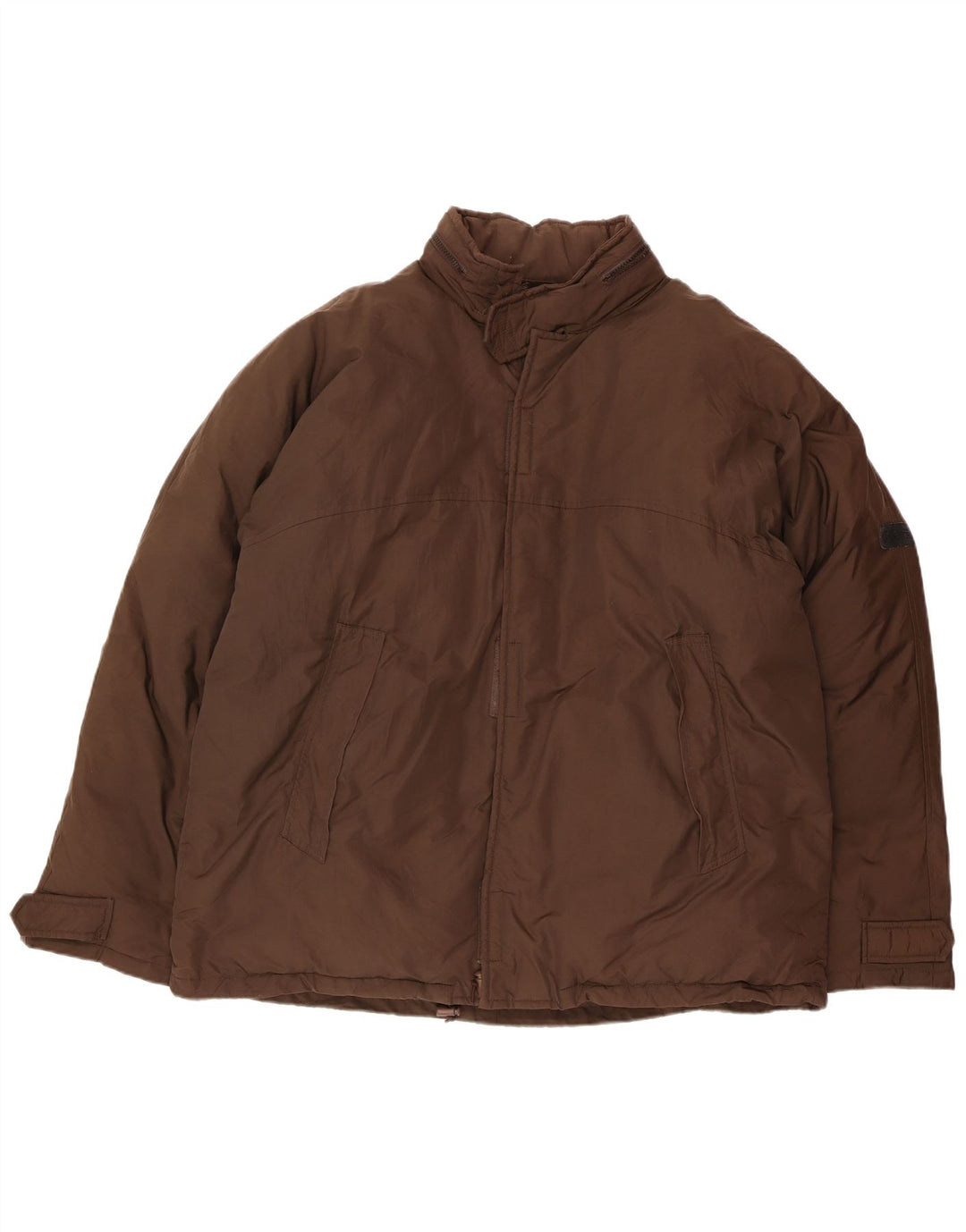 CALVIN KLEIN JEANS Giacca imbottita con cappuccio da uomo UK 42 XL Nylon marrone