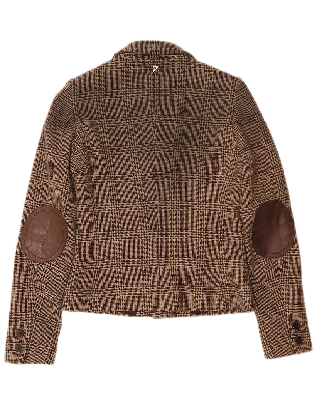 Dondup Giacca Blazer a 6 Bottoni da Donna IT 42 Lana Pied De Poule Marrone Medio
