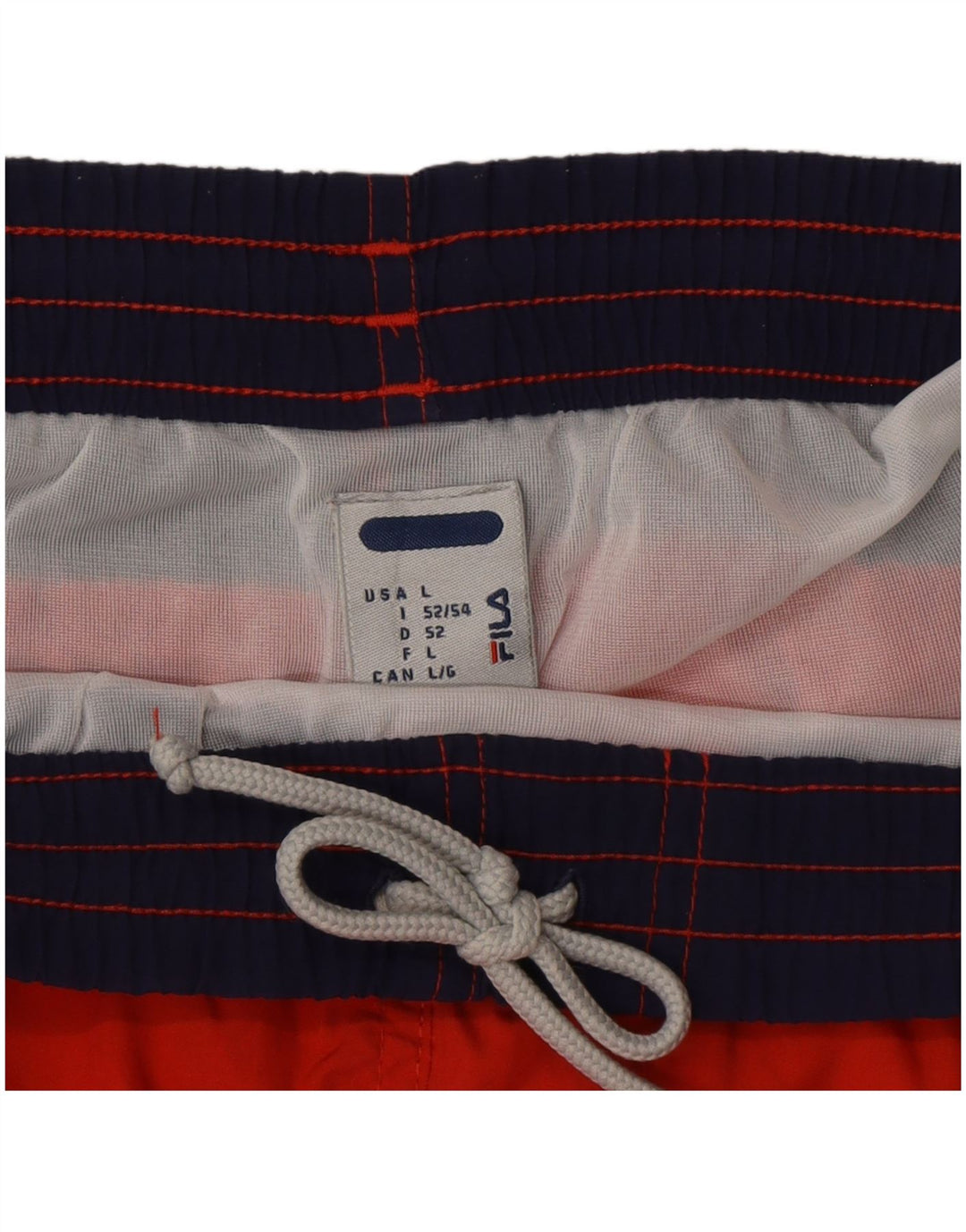 Pantaloncini da bagno grafici da uomo Fila Large rosso color block in poliammide