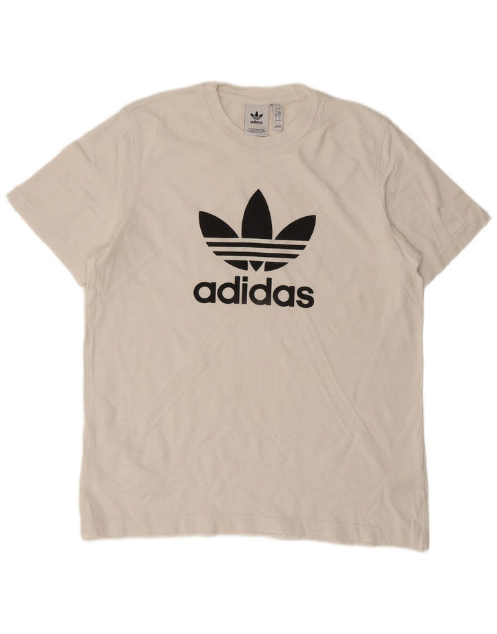 T-shirt grafica da uomo ADIDAS Top grande in cotone bianco
