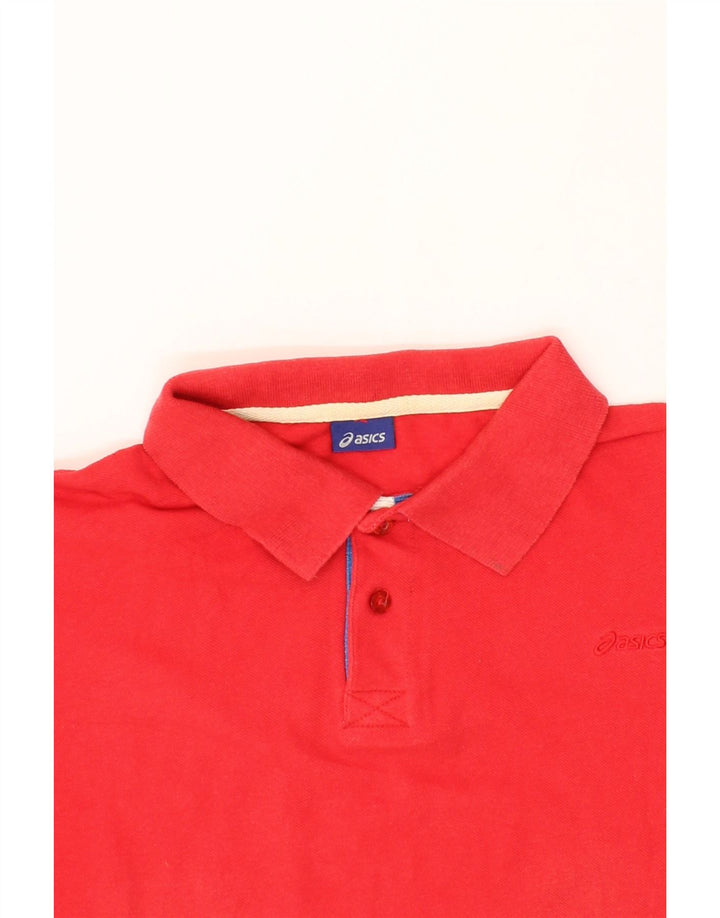 ASICS Mens Polo Shirt 2XL Red Cotton Vintage Asics and Second-Hand Asics from Messina Hembry 