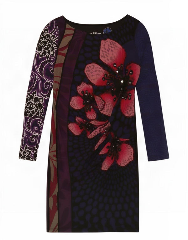 Desigual Abito tubino da donna con motivo astratto UK 12 medio multicolore