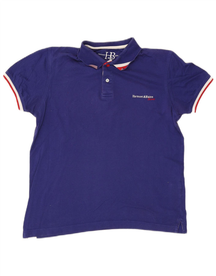 Polo da uomo Harmont & Blaine piccola in cotone blu