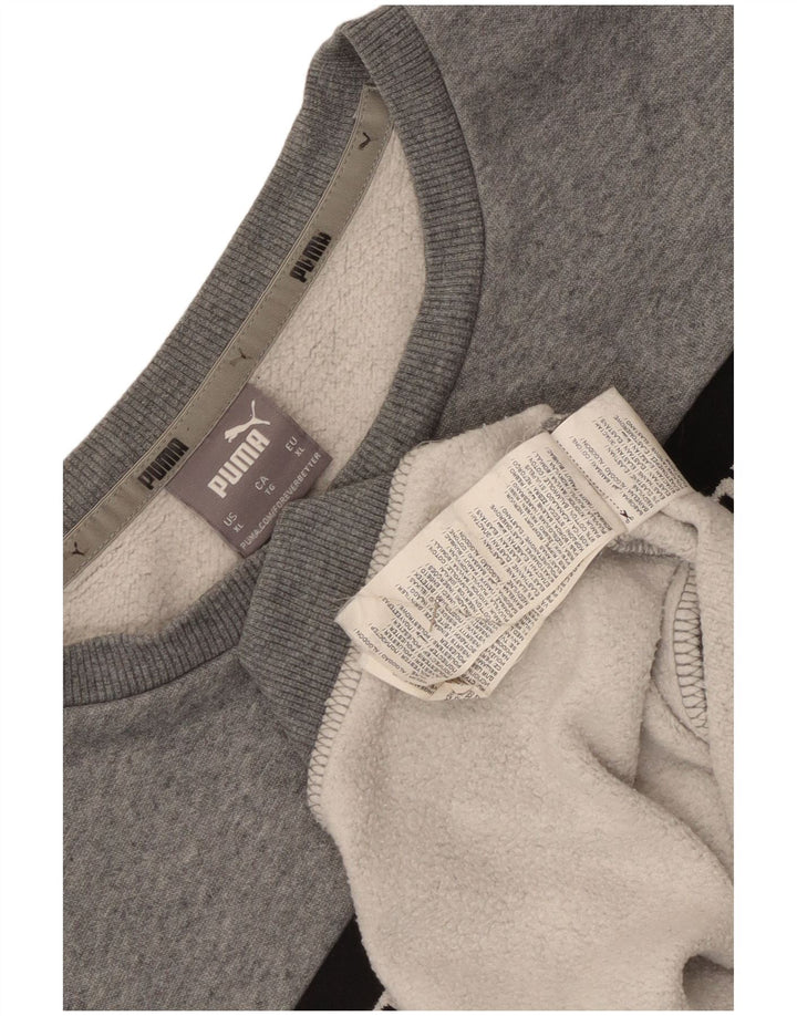 Felpa da uomo Puma Jumper XL in cotone chiazzato grigio