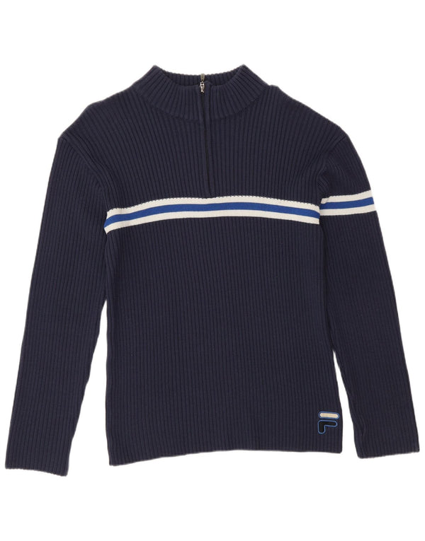 Maglione Fila da uomo con zip e collo IT 50 medio a righe blu navy