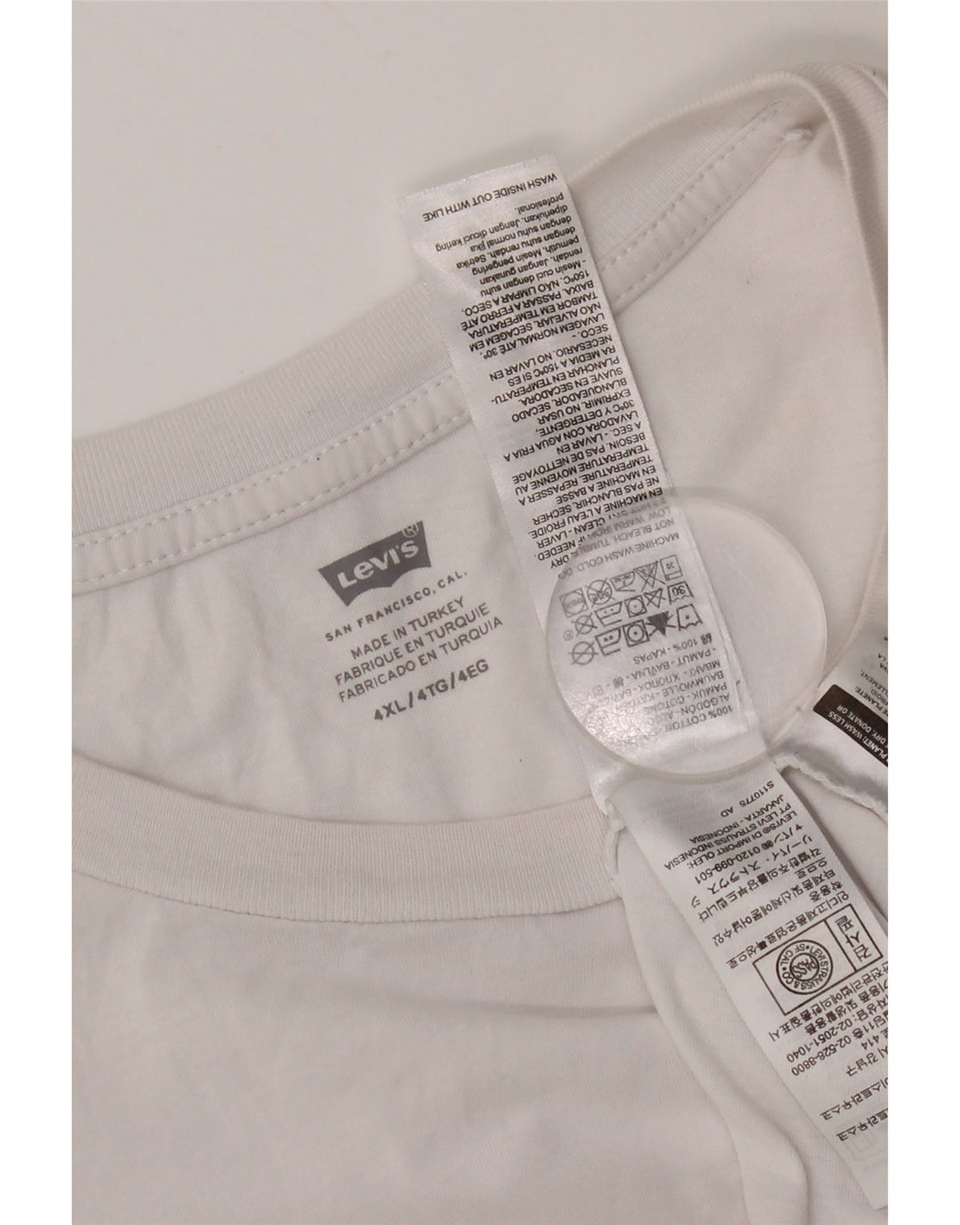 T-shirt grafica da uomo Levi's Top 4XL cotone bianco