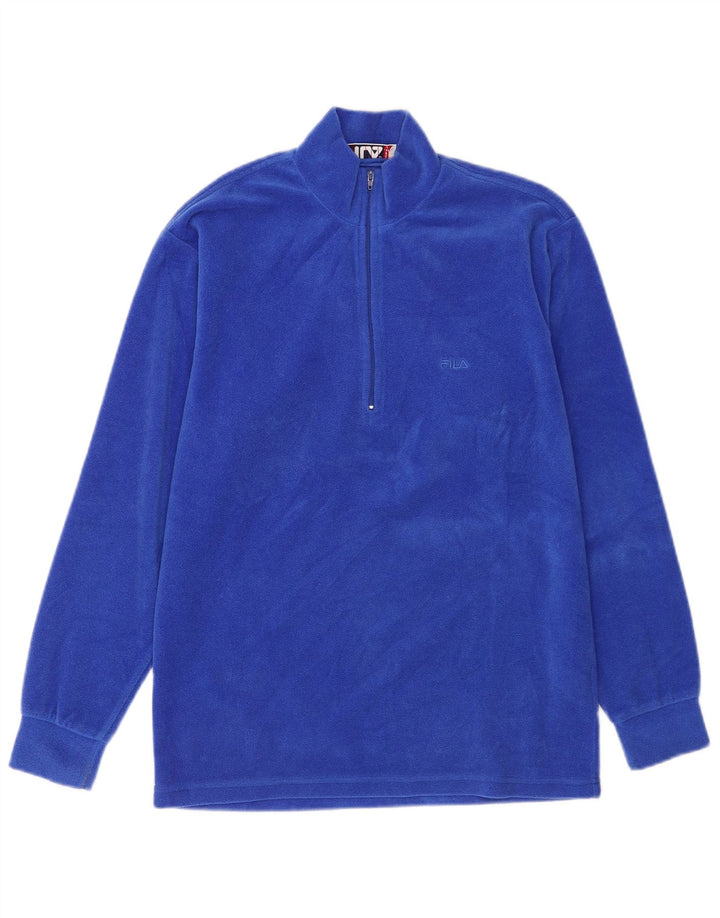 Maglione in pile da uomo Fila con zip e collo IT 46 piccolo blu
