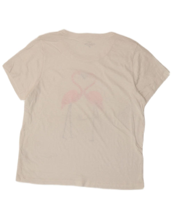 T-shirt grafica da donna J. Crew Top UK 18 XL cotone bianco