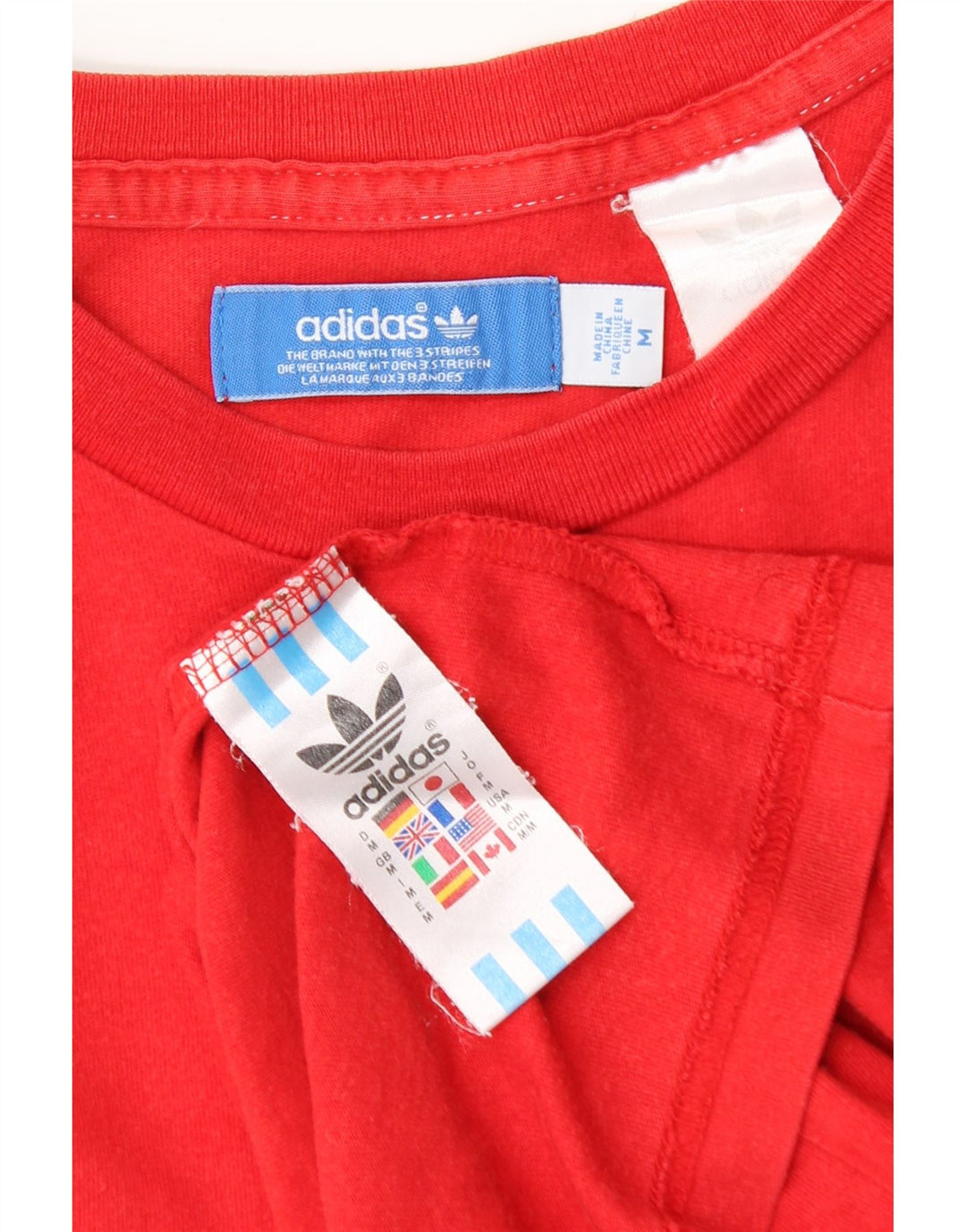 T-shirt grafica da uomo Adidas Top in cotone rosso medio