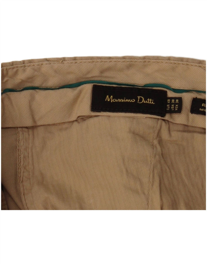 MASSIMO DUTTI Pantaloni chino slim da uomo EU 48 XL W38 L34 Beige