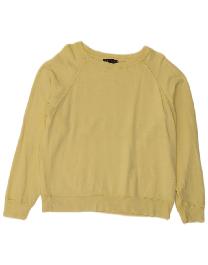 Felpa da donna Marks & Spencer UK 14 grande cotone giallo