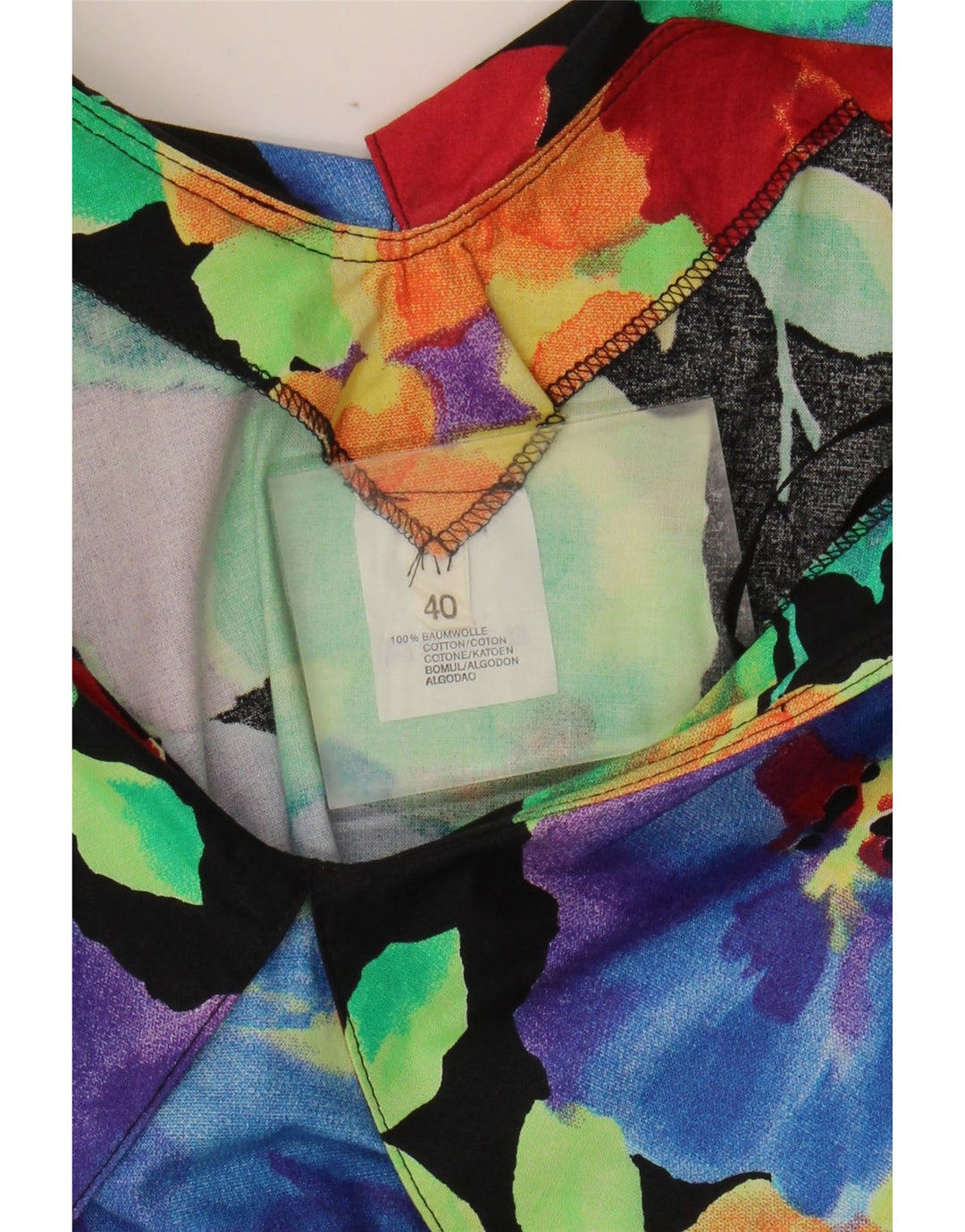 VINTAGE Womens Sleeveless A-Line Dress EU 40 Medium Multicoloured Floral