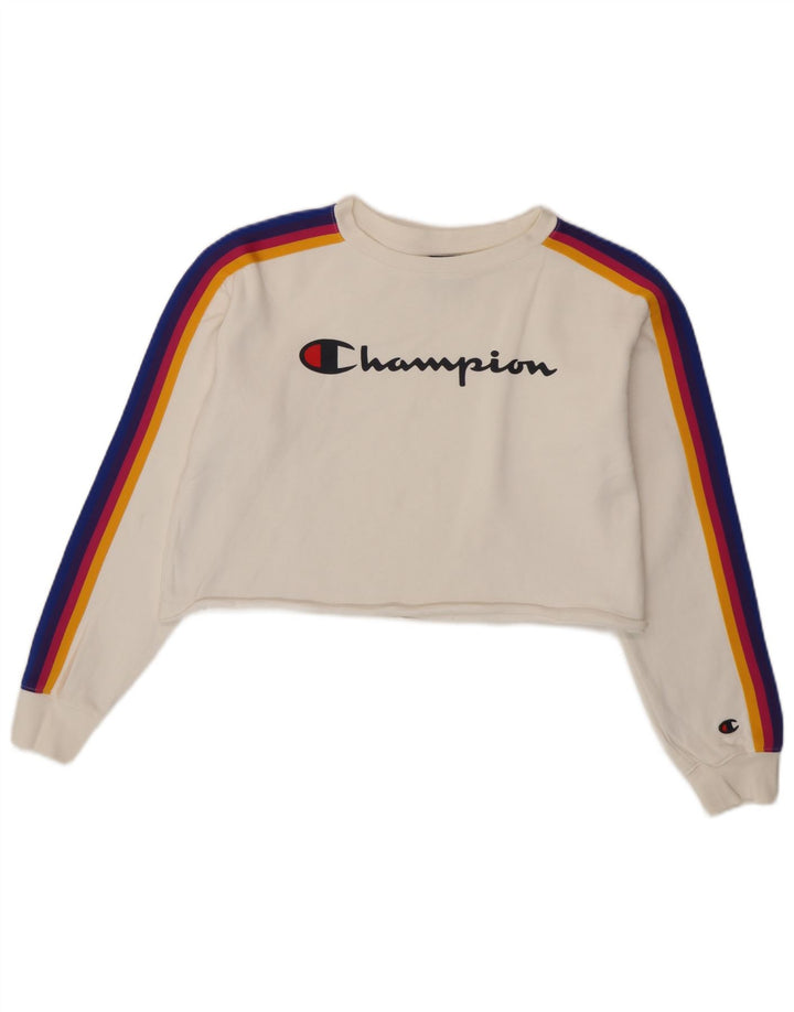 Felpa con grafica oversize da donna Champion UK 10 Small White