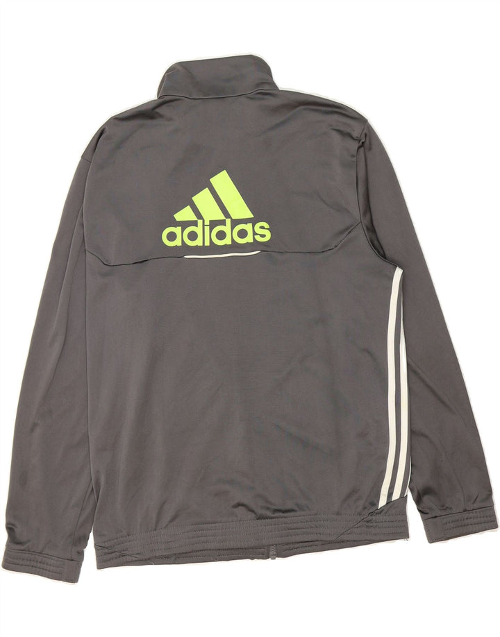 ADIDAS Mens Graphic Tracksuit Top Jacket UK 40/42 Medium Grey Polyester Vintage Adidas and Second-Hand Adidas from Messina Hembry 