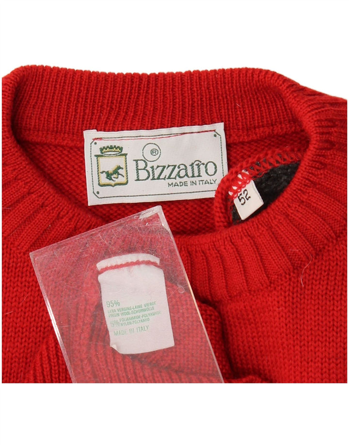 Maglione maglione girocollo da uomo Bizzarro IT 52 XL Rosso Argyle/Diamante
