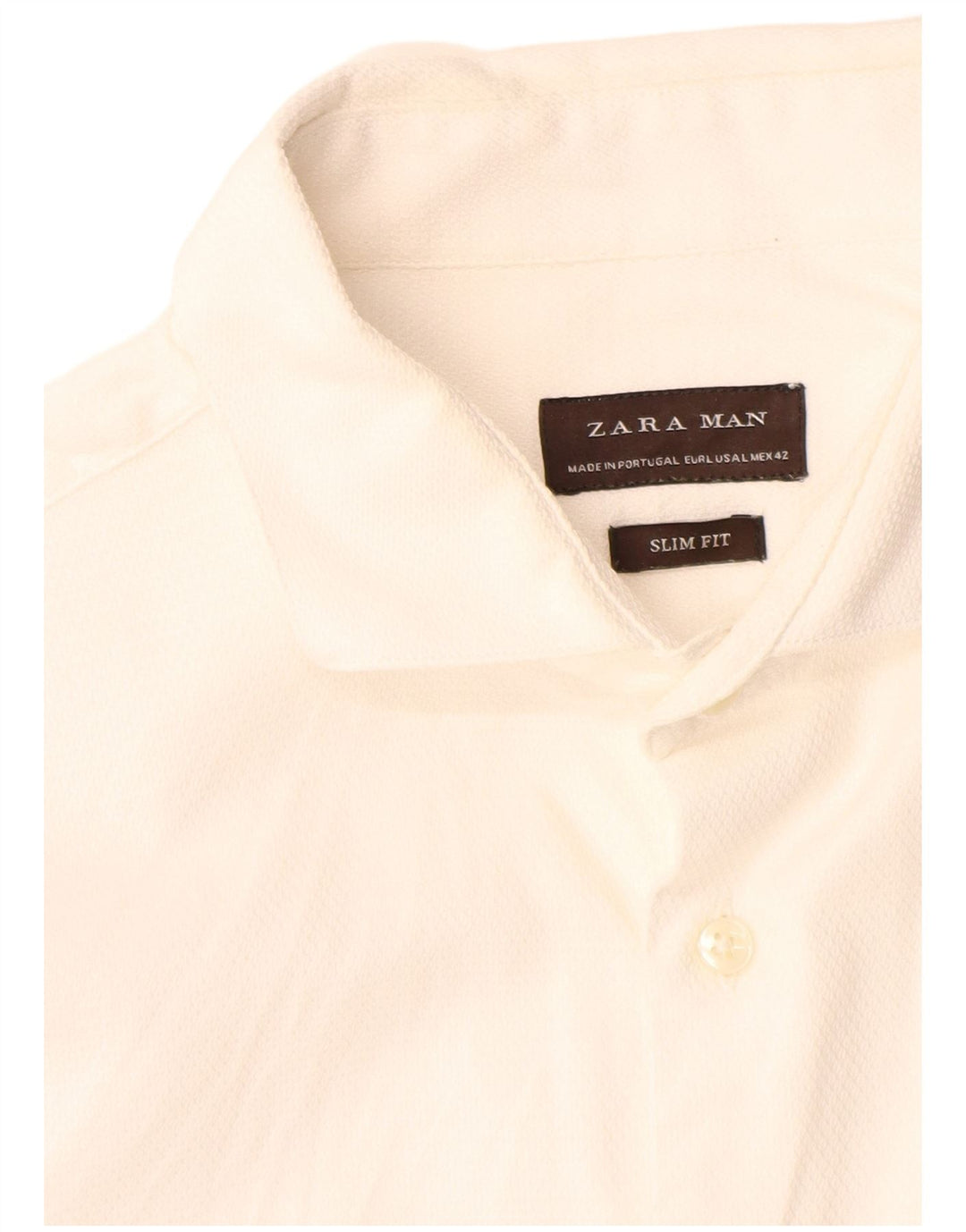 Camicia slim fit da uomo Zara grande bianca