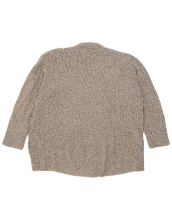 Maglione girocollo oversize da donna Zara con maniche a 3/4 UK 10 piccolo grigio