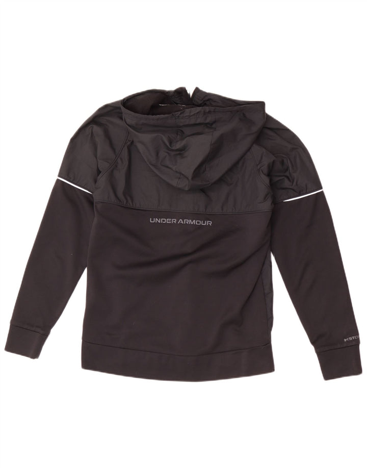 Felpa con cappuccio con zip grafica da uomo Under Armour piccola in poliestere nero