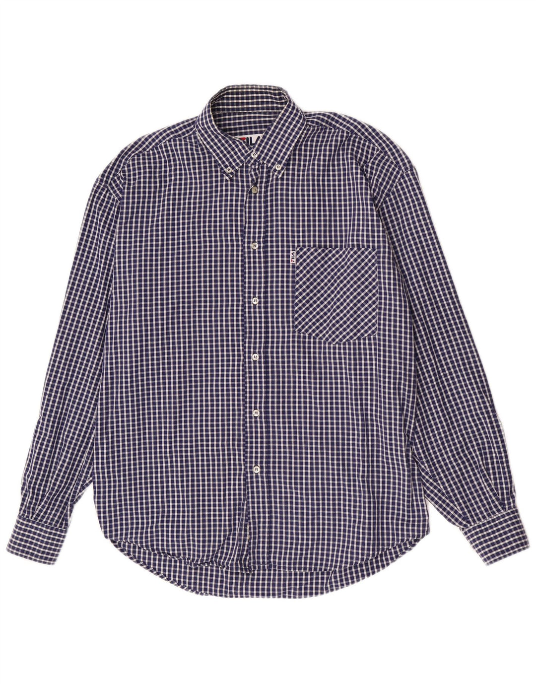 Camicia Fila da uomo vestibilità regolare in cotone a quadretti blu navy medio