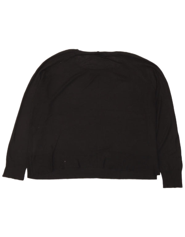 Maglione corto con scollo a barca oversize da donna Zara UK 10 piccolo nero