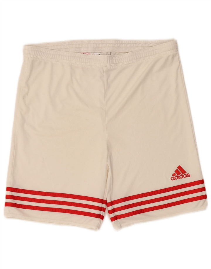 Pantaloncini sportivi ADIDAS da ragazzo Climalite 13-14 anni XL poliestere bianco sporco