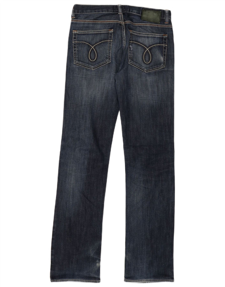 CALVIN KLEIN Womens Straight Jeans W30 L33 Navy Blue Cotton