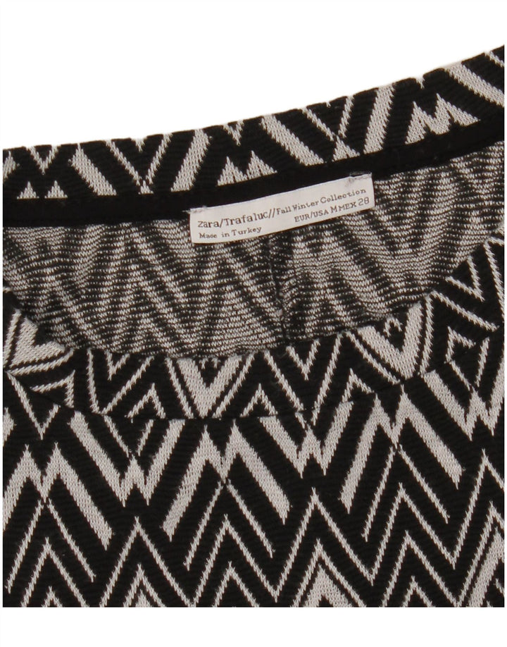 Abito maglione Zara da donna con maniche a 3/4 UK 12 medio nero geometrico