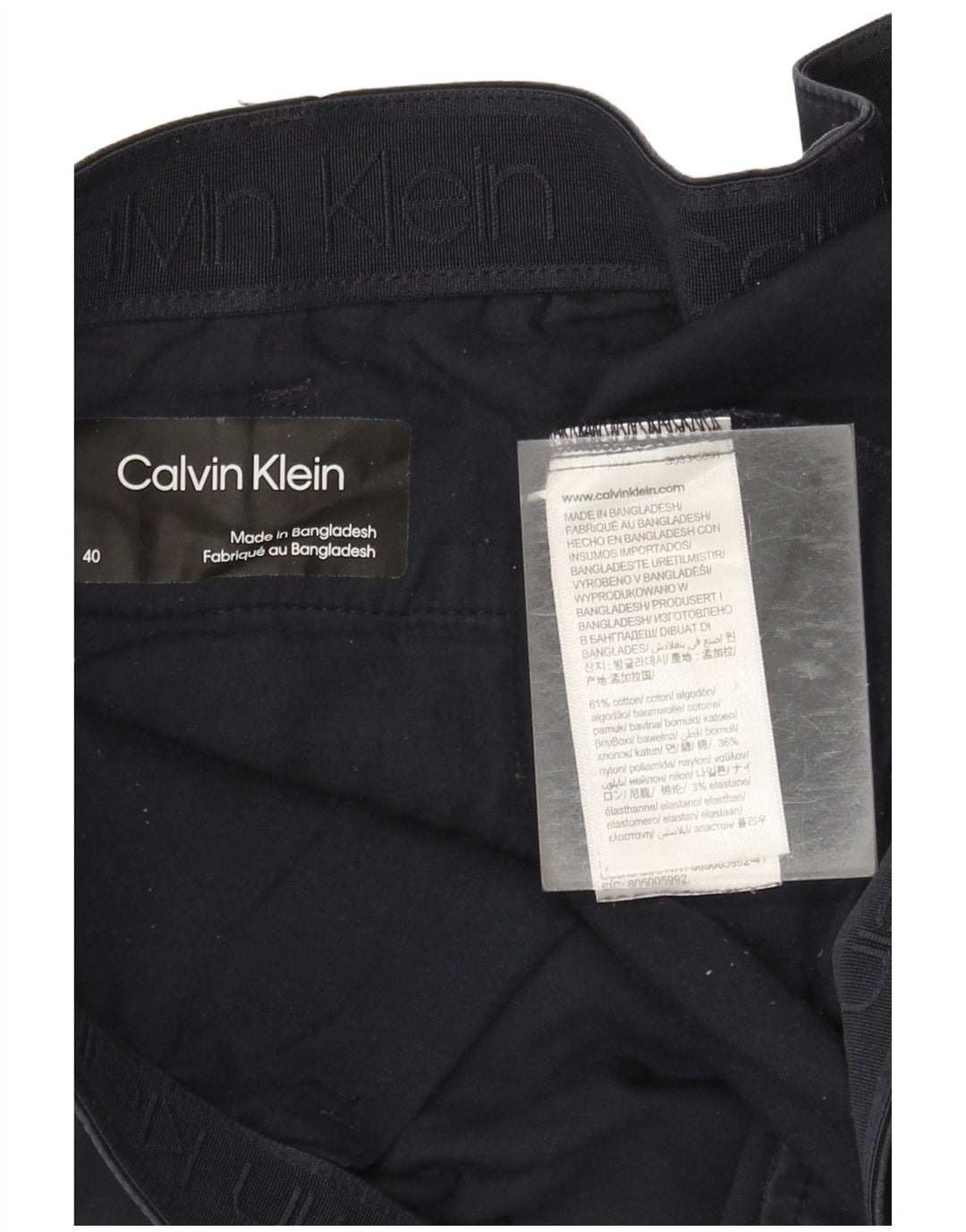 Pantaloncini chino da uomo Calvin Klein W40 XL cotone blu navy