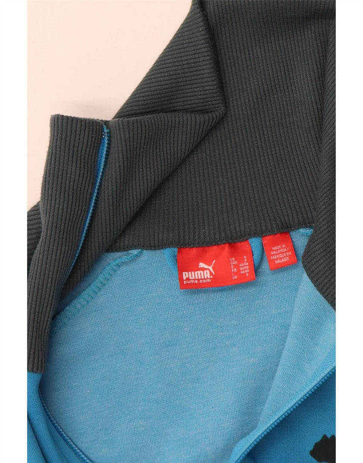 Giacca da ginnastica grafica da uomo Puma Small in poliestere color block blu