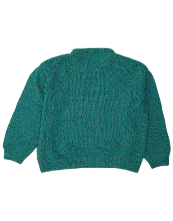 Vintage Womens Crew Neck Jumper Sweater UK 16 Large Blue Flecked