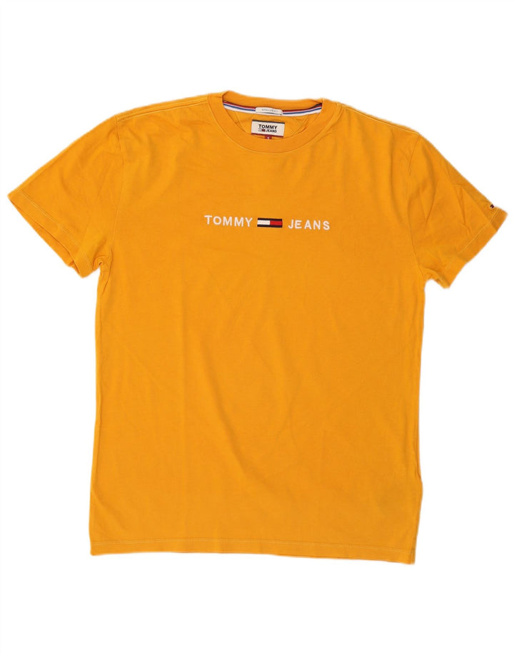 TOMMY HILFIGER T-shirt grafica da uomo con vestibilità regolare, piccola, in cotone giallo