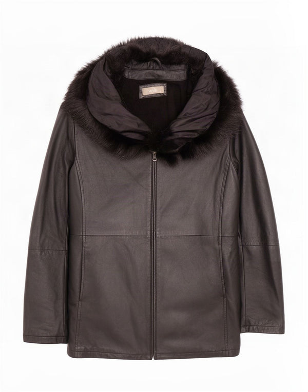 Cappotto oversize in pelle da donna Wallis UK 10 piccolo nero