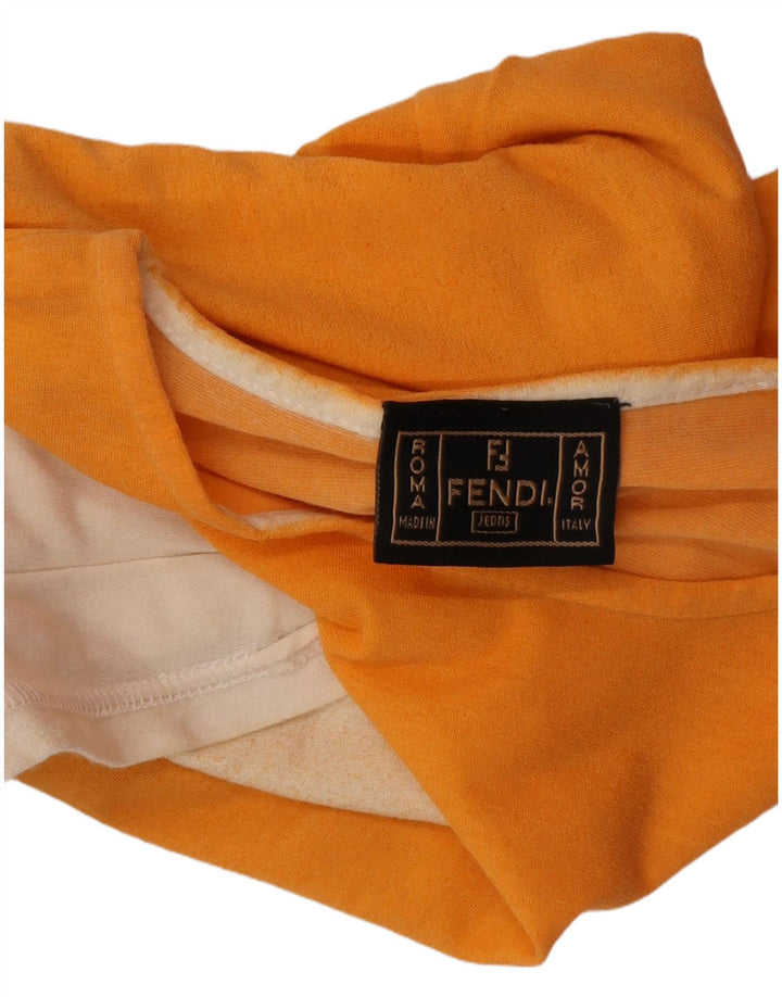 FENDI T-shirt donna Top IT 44 Cotone colorblock arancione medio