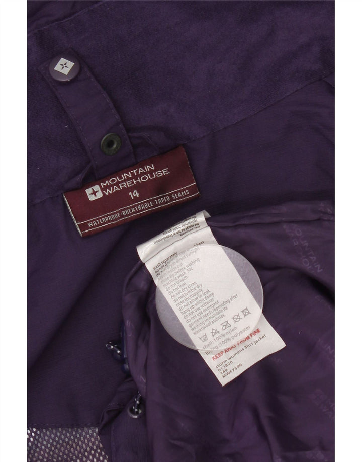 Giacca antipioggia con cappuccio da donna Mountain Warehouse UK 14 Large Viola Nylon