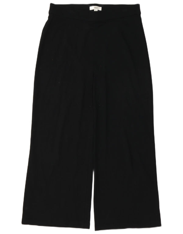 Pantaloni casual a vita alta da donna Marks & Spencer UK 14 Large W32 L26 neri