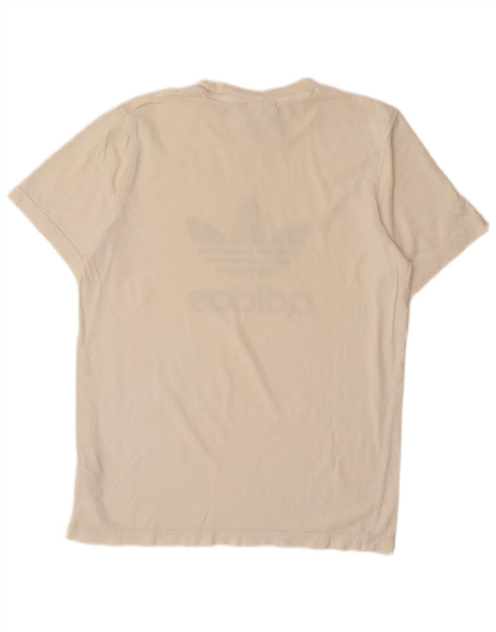 T-shirt grafica da uomo ADIDAS Top piccola in cotone bianco sporco