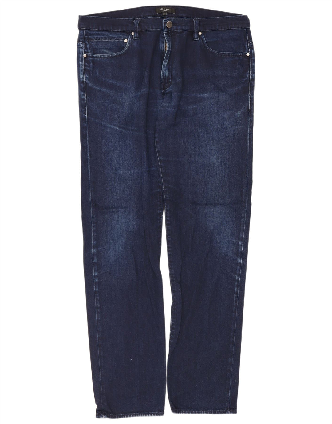 Jeans dritti vestibilità regolare da uomo Ted Baker W36 L31 cotone blu