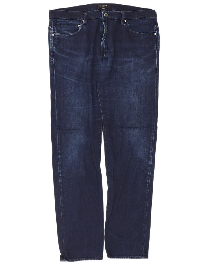 Jeans dritti vestibilità regolare da uomo Ted Baker W36 L31 cotone blu
