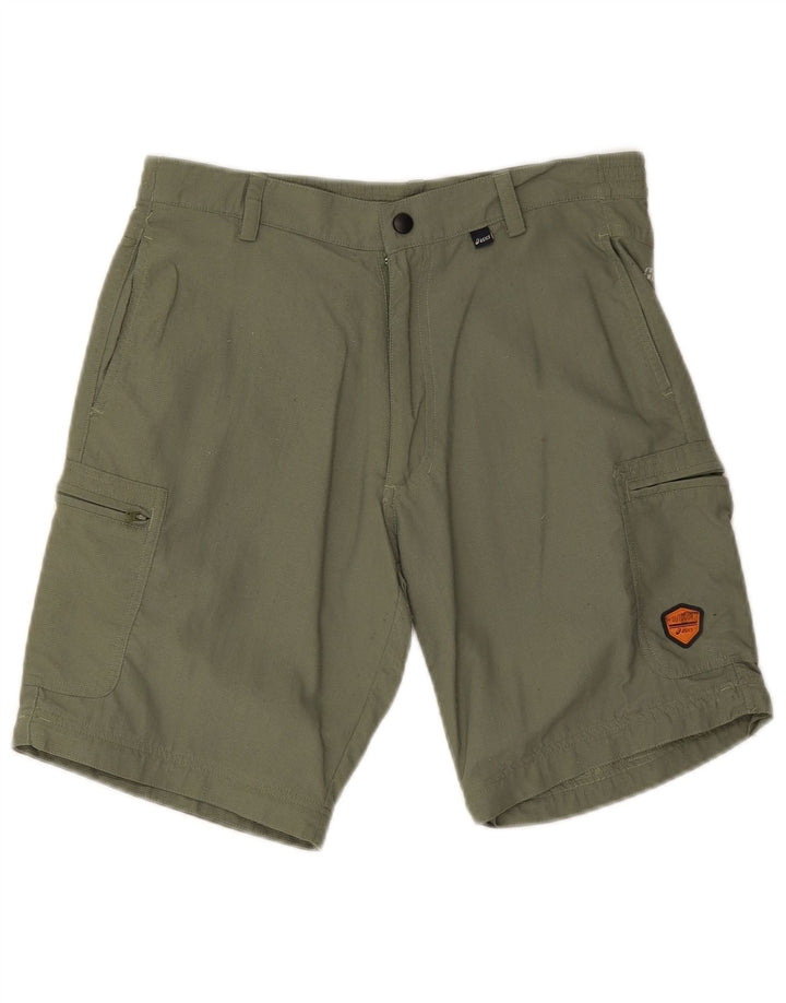 Pantaloncini cargo Asics da donna medi W28 kaki in poliammide