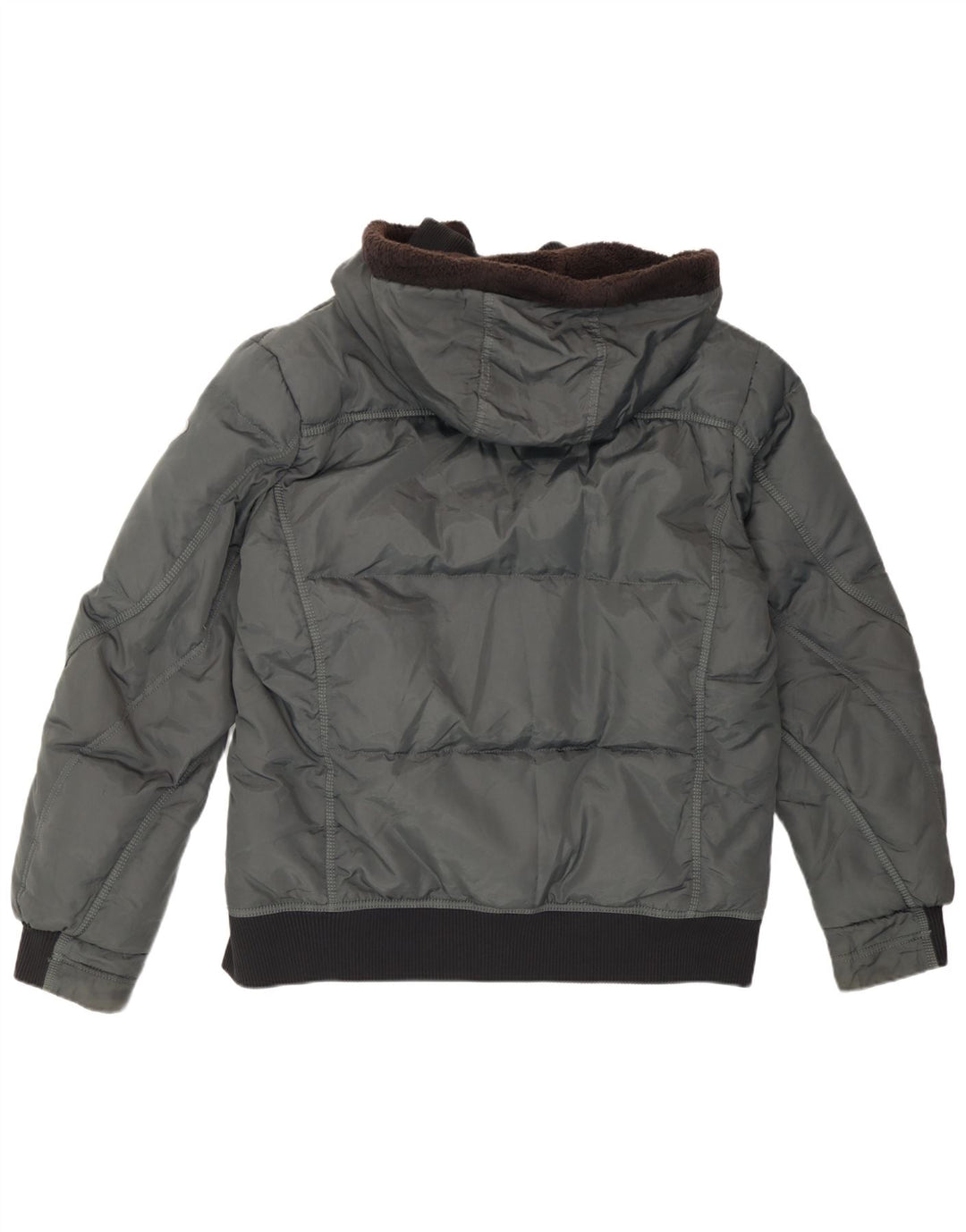 Giacca imbottita bomber con cappuccio da uomo Gas UK 40 Large Grigia in poliammide