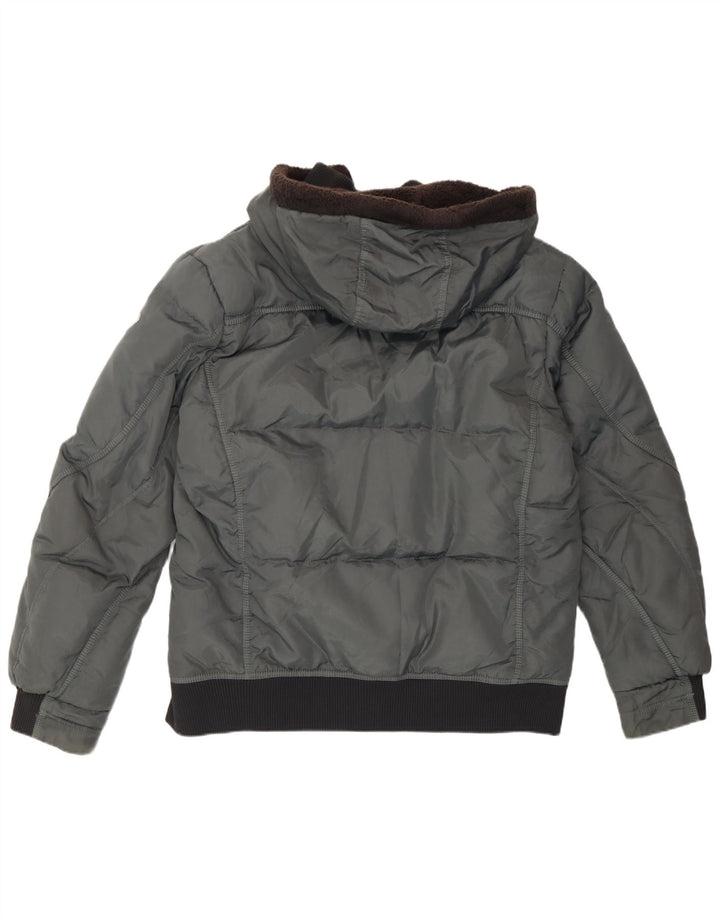 Giacca imbottita bomber con cappuccio da uomo Gas UK 40 Large Grigia in poliammide