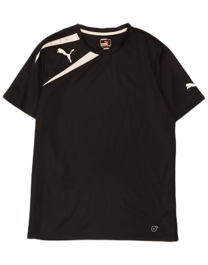T-shirt da uomo Puma Top in poliestere color block medio nero