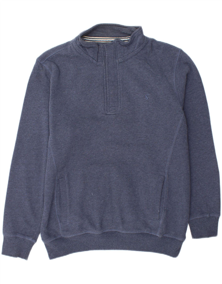 JOULES Mens Zip Neck Sweatshirt Jumper Large Navy Blue Cotton Vintage Joules and Second-Hand Joules from Messina Hembry 
